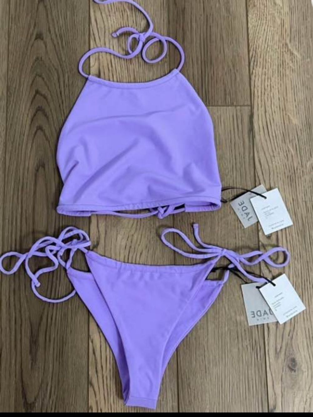 NWT JADE Gia Top and Lana Bottoms Medium Lavender Bikini Set